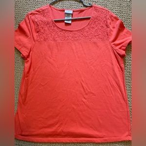 Jaclyn Smith Coral Short Sleeve Top